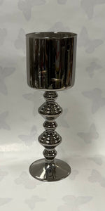 Silver-Grey / Black Candle Holder