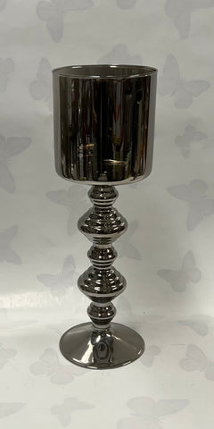 Silver-Grey / Black Candle Holder