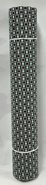 Woven Vinyl Table Runner -Brown and Robins Egg Blue