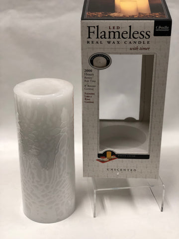 Candle Impressions -Battery Candle -White -8” Unscented