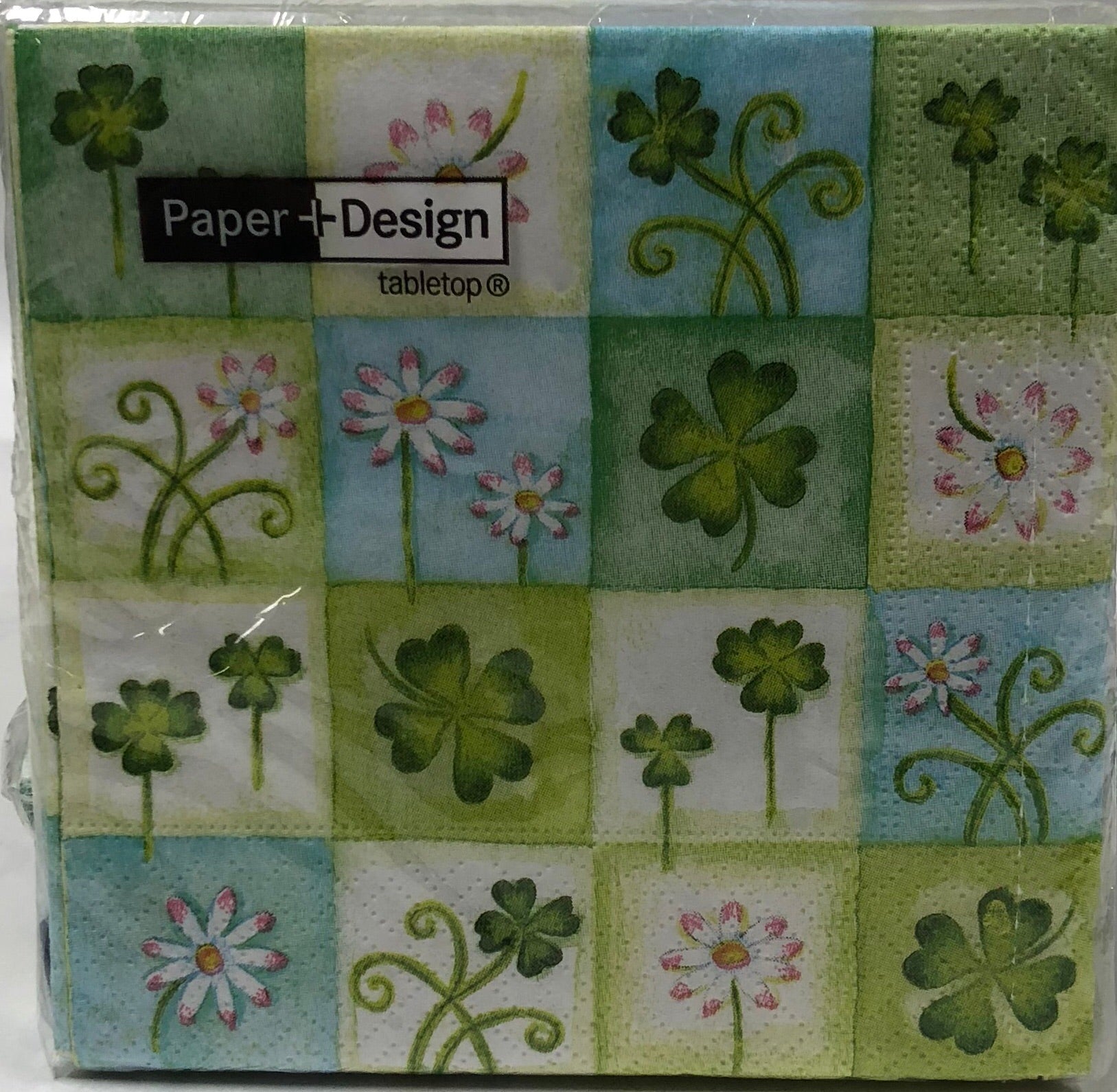 Cocktail Napkin- Shamrocks & Daisies