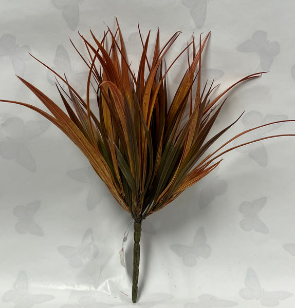 Plastic Wild Grass Bush -Green/Orange