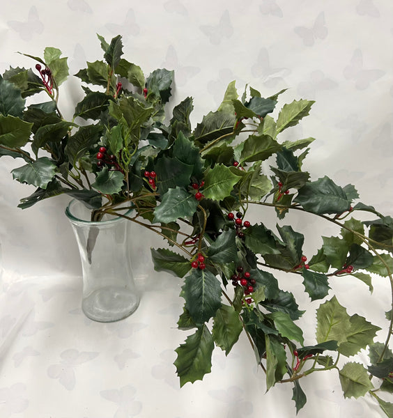 Green Holly Bush With Berries
