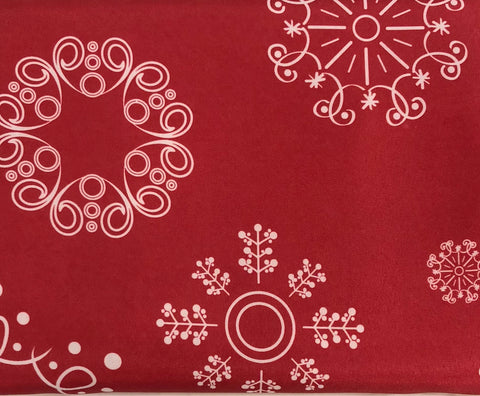 Snowflake Tablecloth  -Red