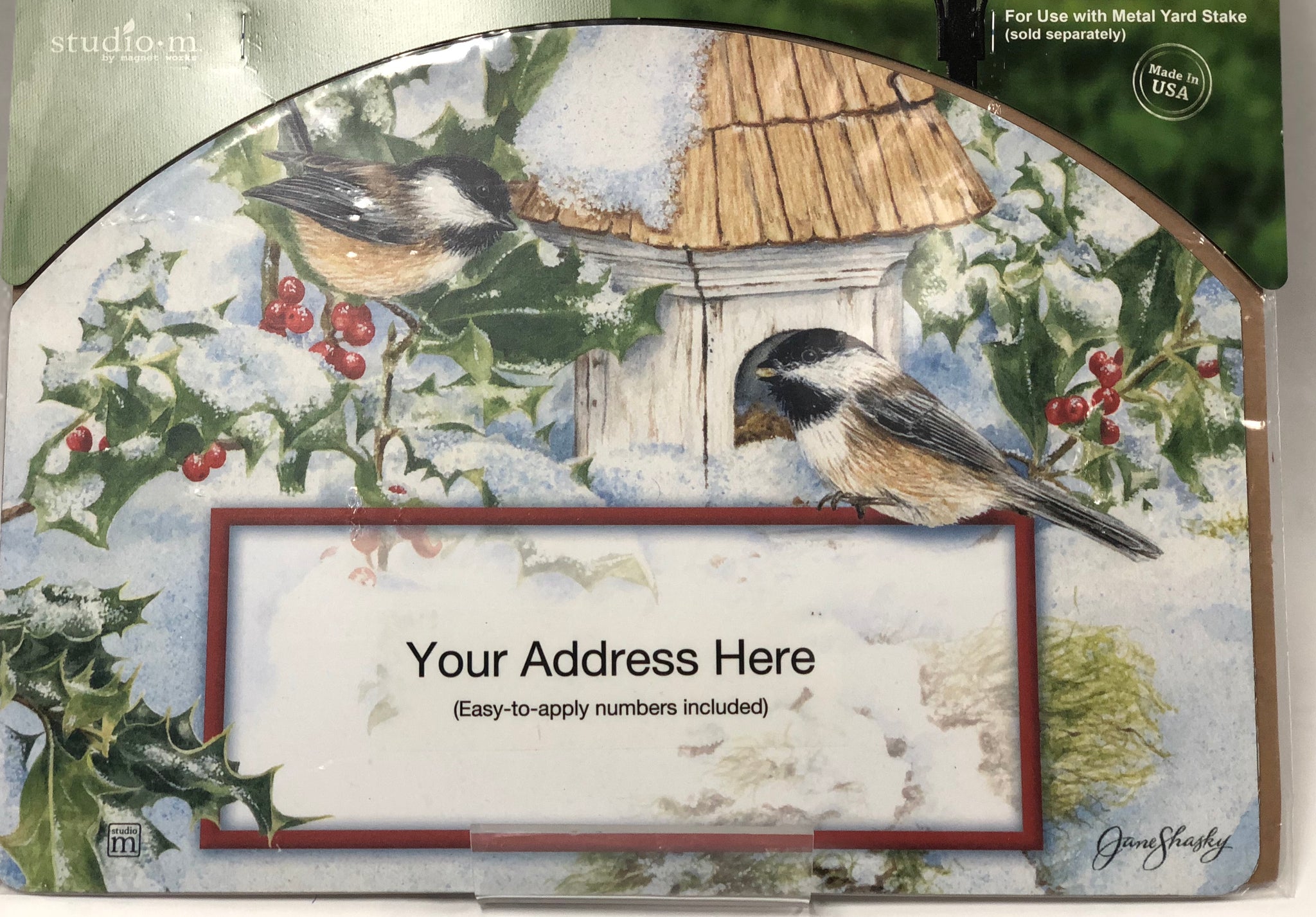 Magnetic Yard Sign -Chickadee Welcome