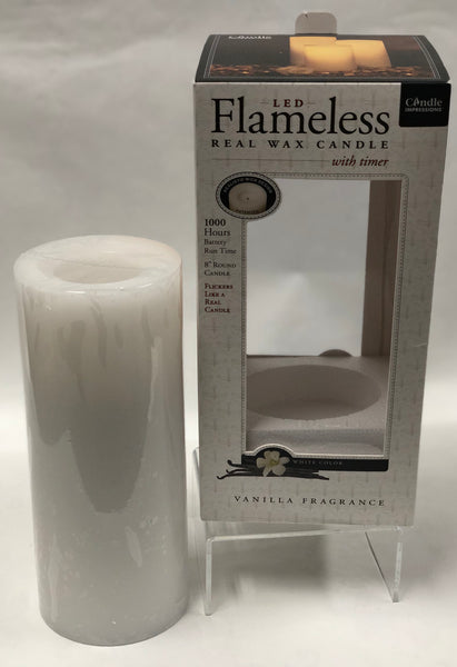 Candle Impressions -Battery Candle -White 8”