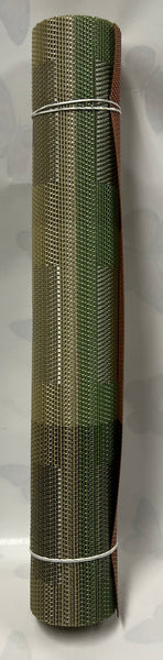 Woven Vinyl Table Runner -Green, Rust and Beige