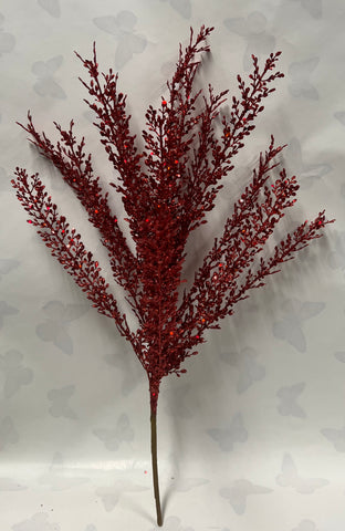 Glitter Fern Bush -Red