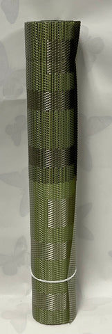 Woven Vinyl Table Runner -Green/Grey