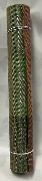 Woven Vinyl Table Runner -Green, Rust and Beige