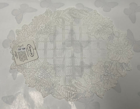 Doily -Floral Trellis -White