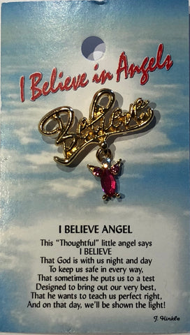 I Believe Angel Pin -Pink / Gold