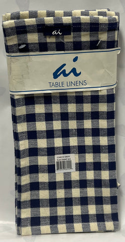Navy/ Ivory Check Cloth Placemat