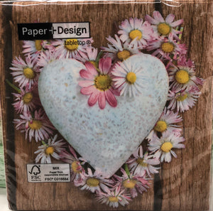 Cocktail Napkin- Daisy Heart