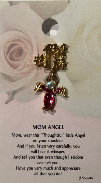 Mom Angel Pin -Pink