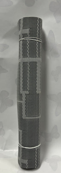 Woven Vinyl Table Runner -Grey and Black