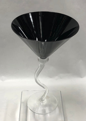 Black / Clear Martini Glass