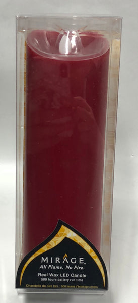 Mirage -Battery Candle -Cranberry 9”