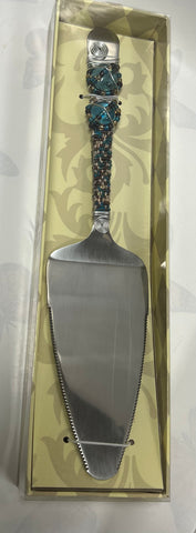 Glass Beaded Cake Server