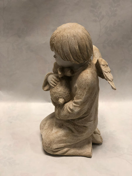 Small Angel With Rabbit Figurine