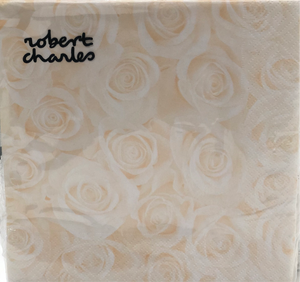 Luncheon Napkin -Rose- white