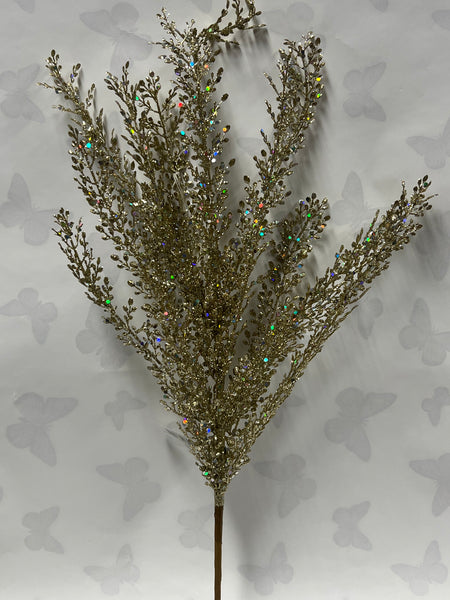 Glitter Fern Bush -Champagne Gold