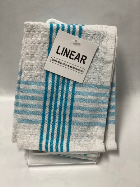 Ultra-Absorbent Waffle Weave Dishcloth White-Blue