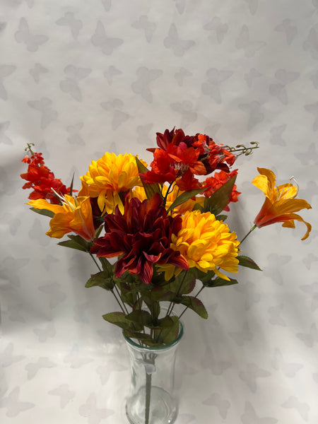 Artificial Fall Mixed Bunch -Orange/Gold