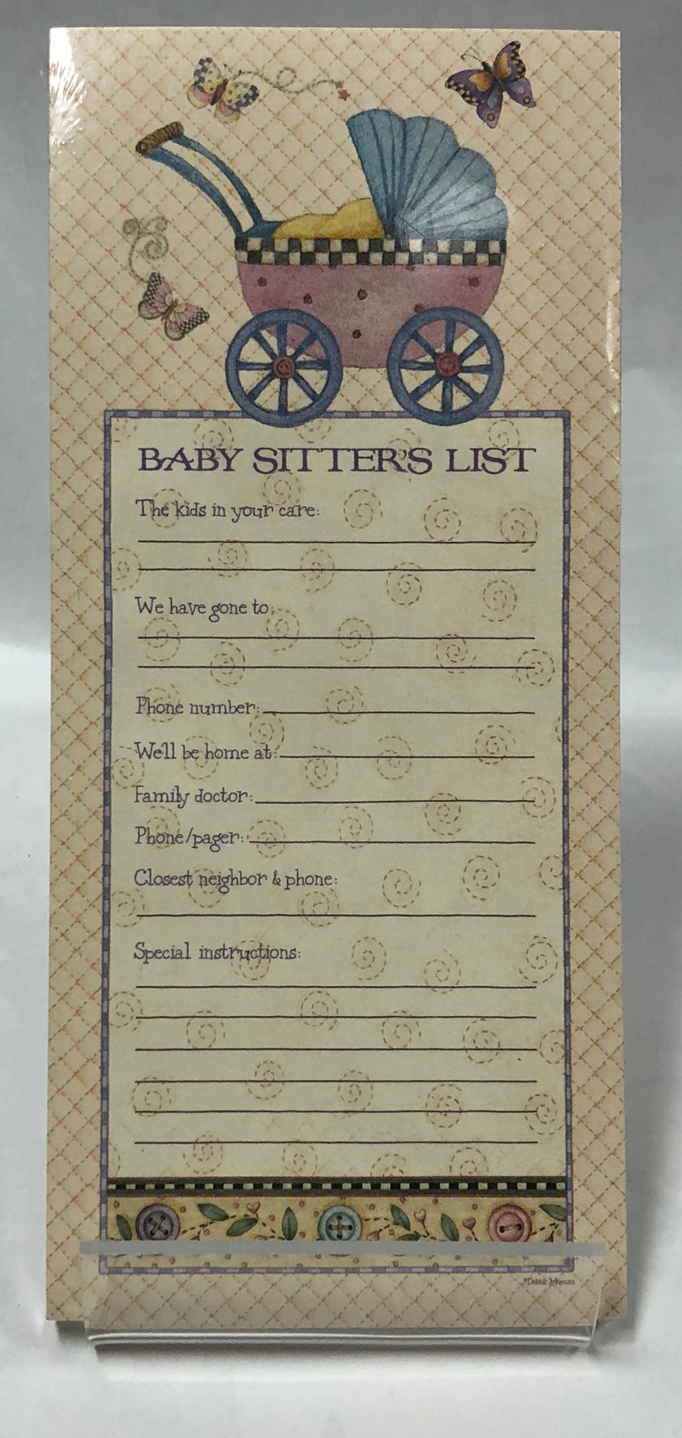Magnetic Baby Sitter’s List- Notepad
