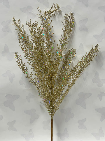 Glitter Fern Bush -Champagne Gold