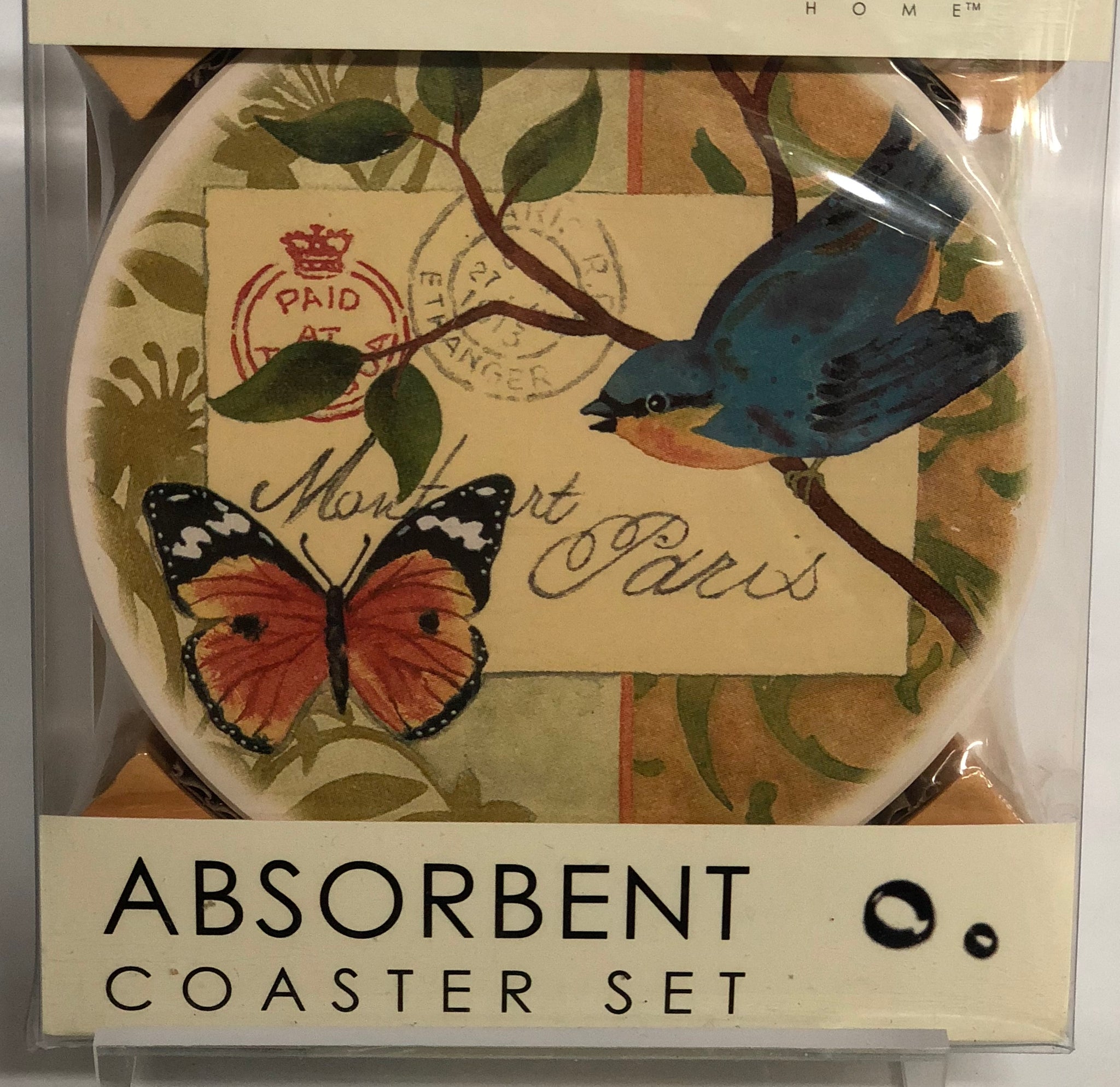 Bird Study Coaster Set With Caddy