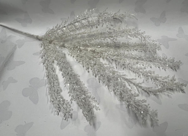 Glitter Fern Bush -White