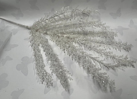 Glitter Fern Bush -White