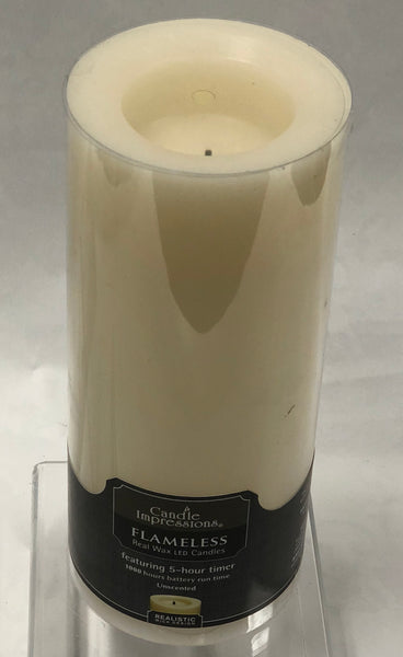 Candle Impressions -Battery Candle -Cream 8” -Unscented