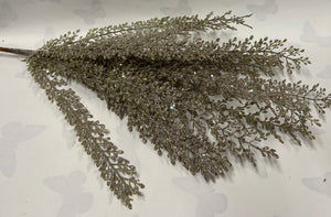 Glitter Fern Bush -Champagne Silver