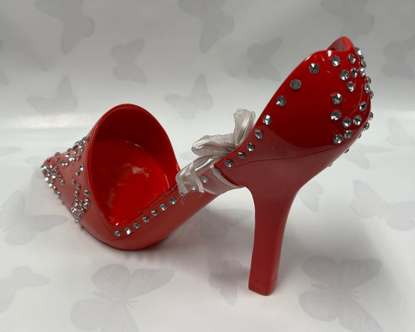 Red High Heel Shoe Wine Holder