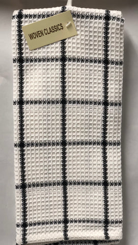 Cotton Kitchen Towels White - Black