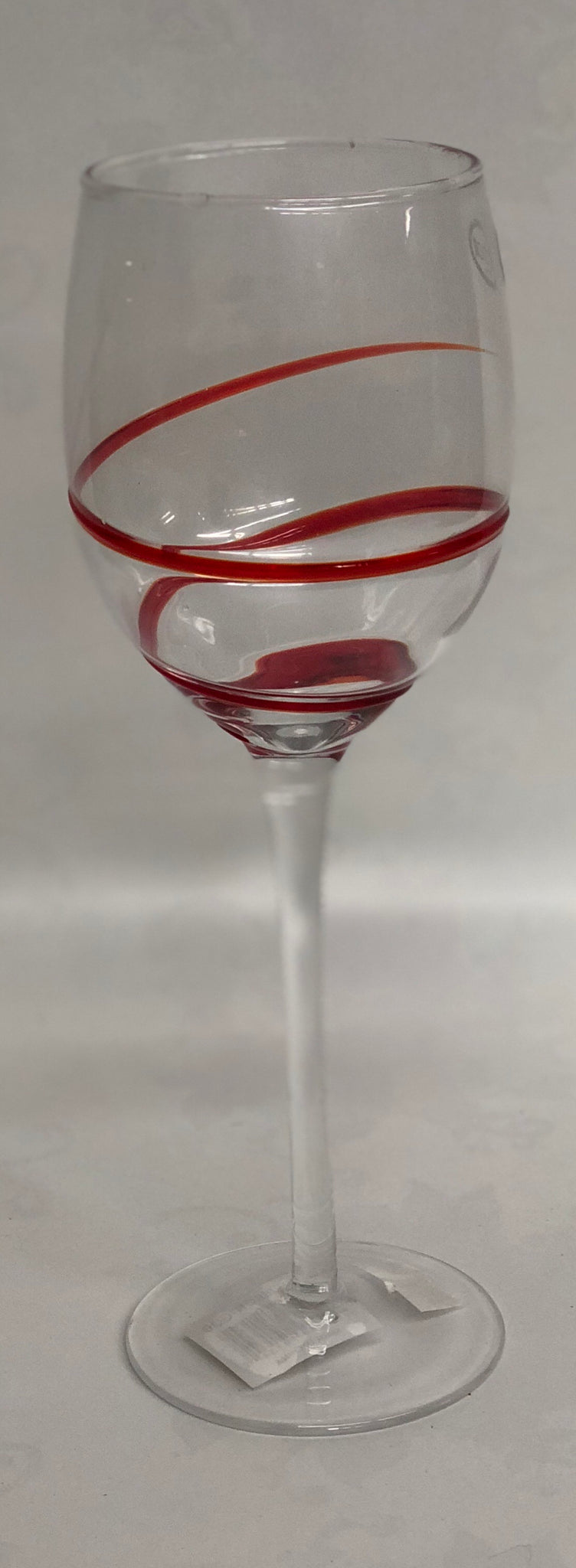Red Swirl Wine Glass