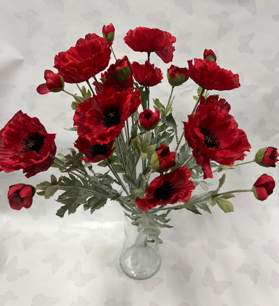 Artificial Poppy Bush