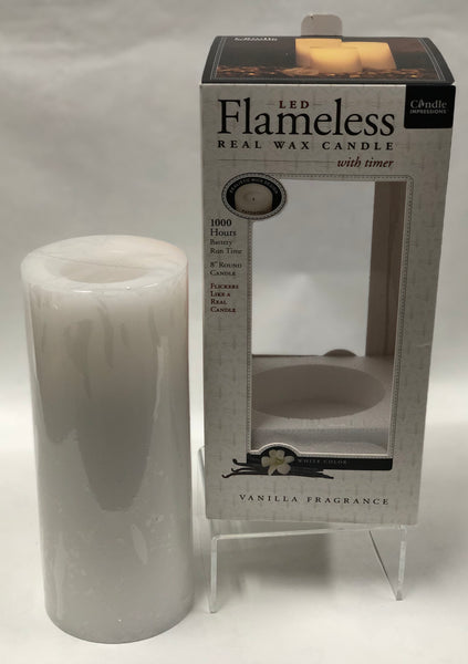 Candle Impressions -Battery Candle -White 8”