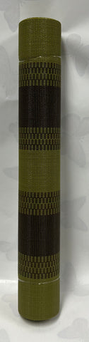 Woven Vinyl Table Runner -Olive Green /Brown