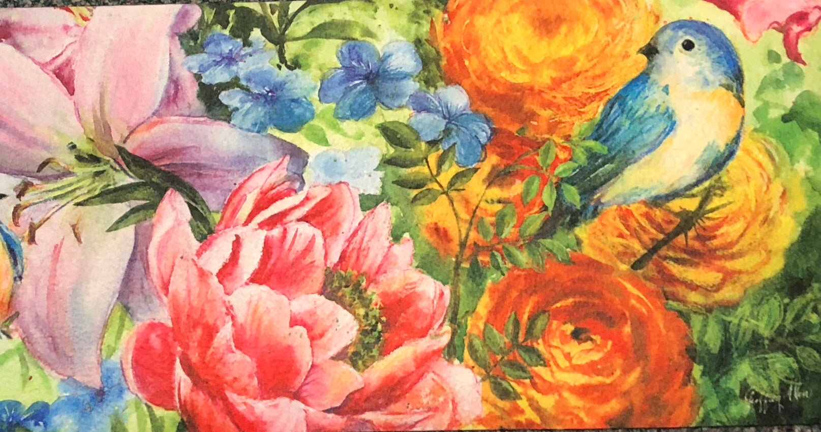 Bird with Flowers Mat - Small