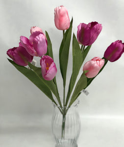 Two Tone Pink Tulip Bunch -Artificial