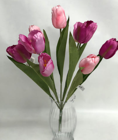 Two Tone Pink Tulip Bunch -Artificial