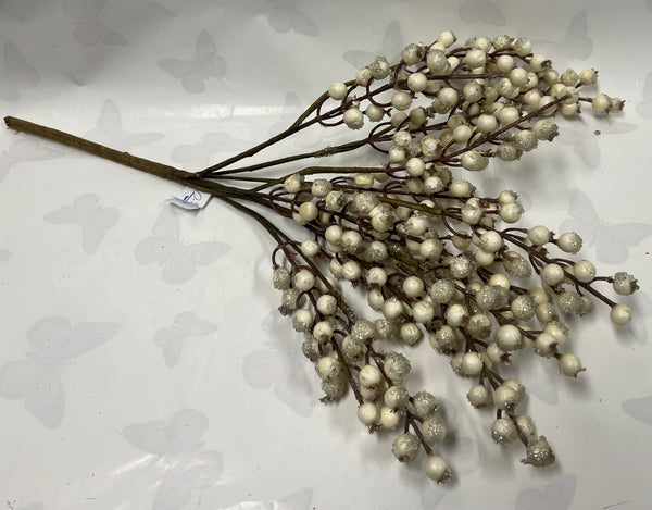 Iced White “Outdoor” Berry Bush