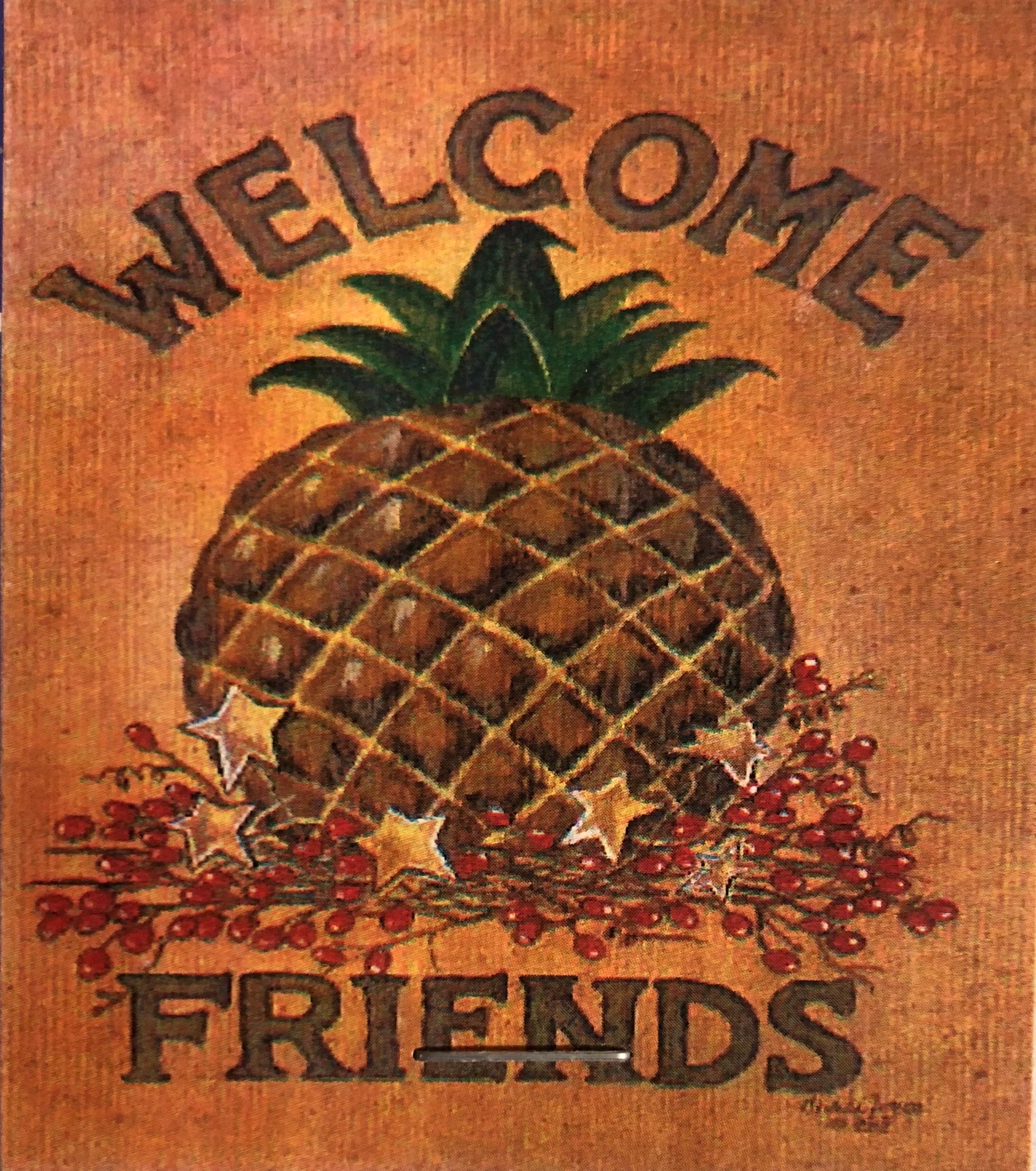 Folk Pineapple- Large Flag