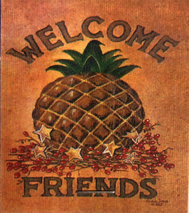 Folk Pineapple- Large Flag