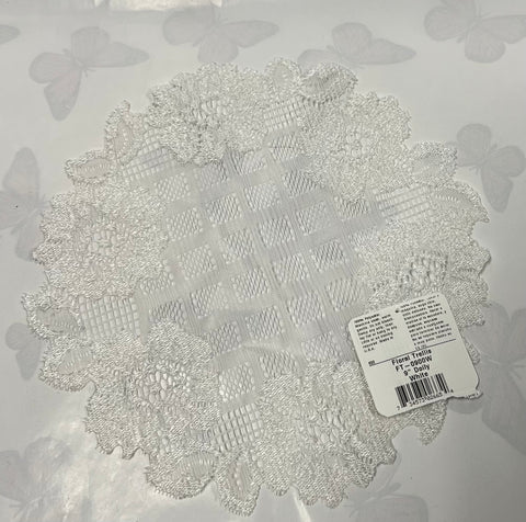 Doily -Floral Trellis -White