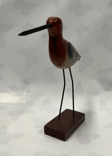 Sea Life- Wooden Bird -Black/Rust/Taupe/Dark Brown