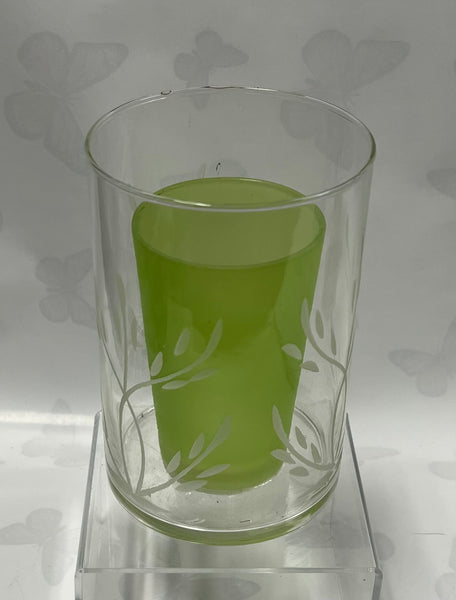 Clear/ Green Candle Holder